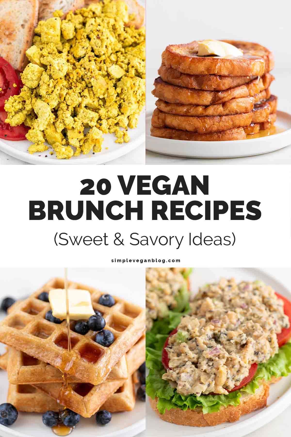 Vegan Brunch Recipes photo collage.