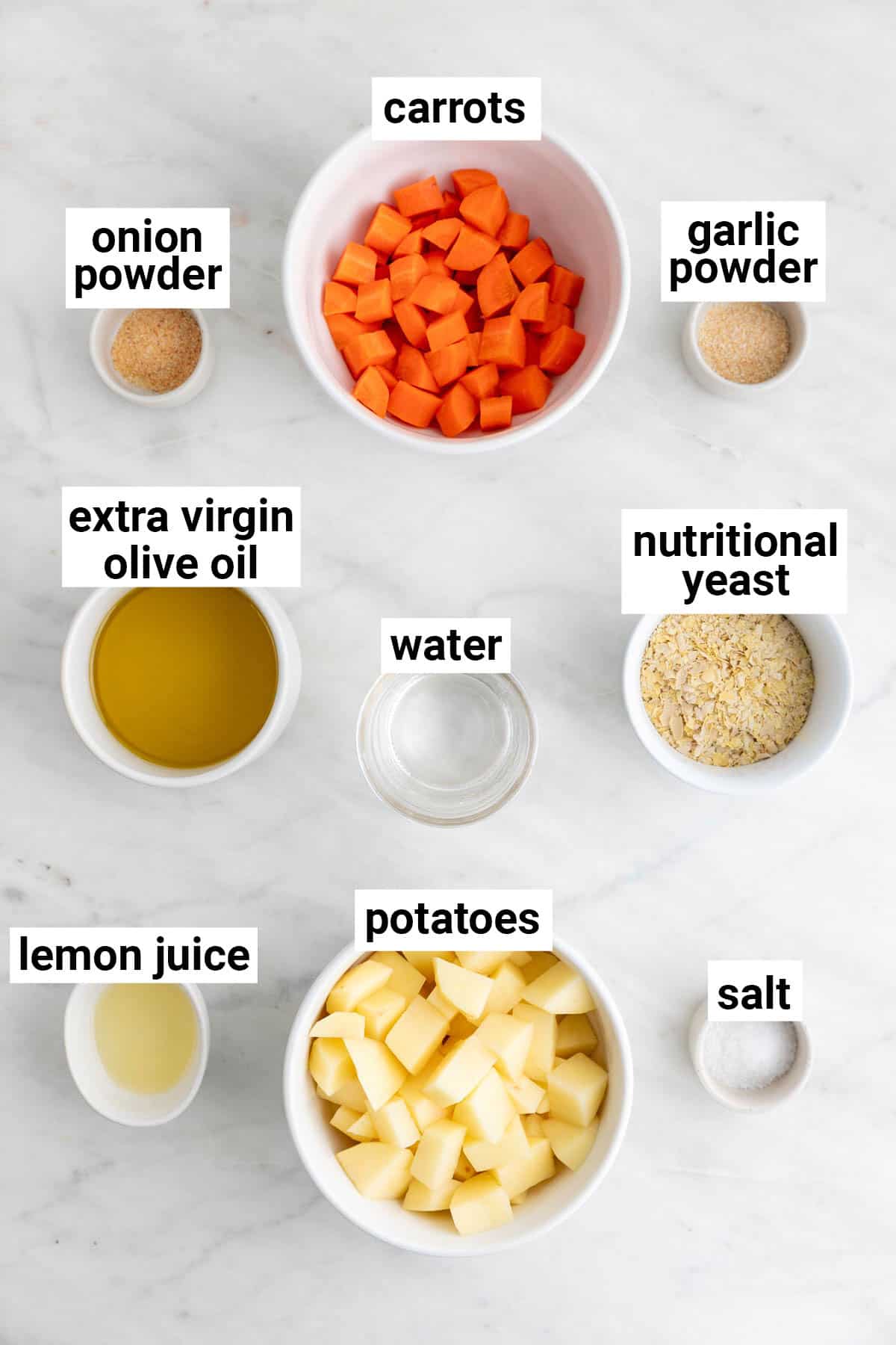 Ingredients needed to make vegan cheese.