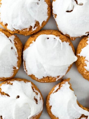 Frosted vegan pumpkin cookies.