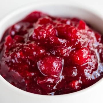 Vegan cranberry sauce in a bowl.