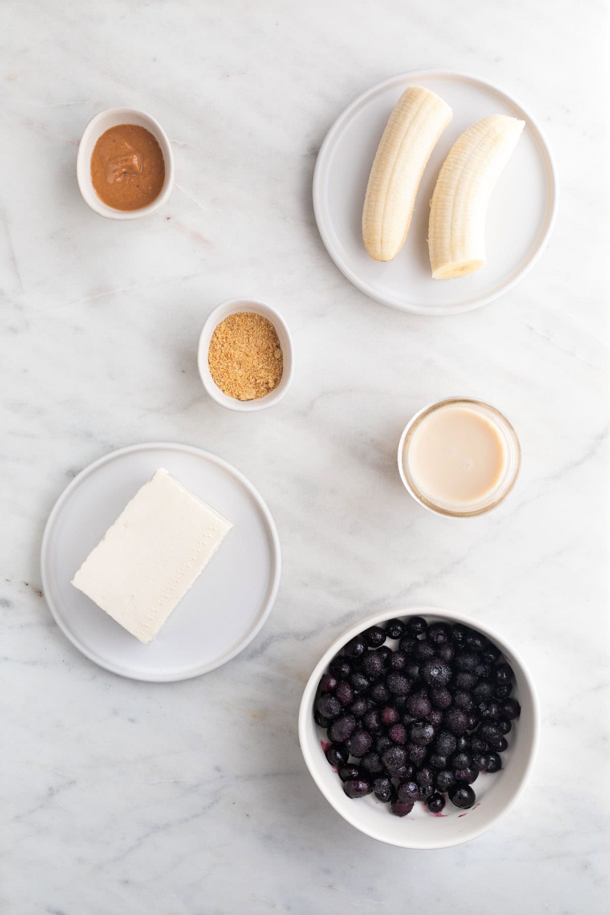 Ingredients for making a silken tofu smoothie.