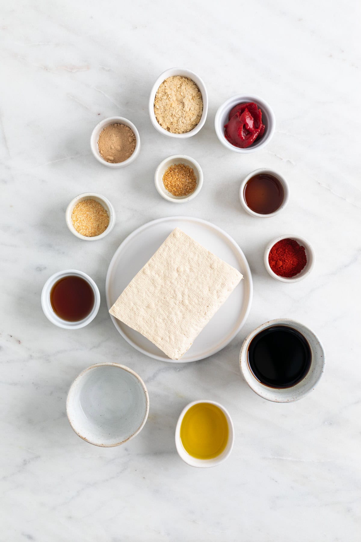 Ingredients for tofu ground beef.