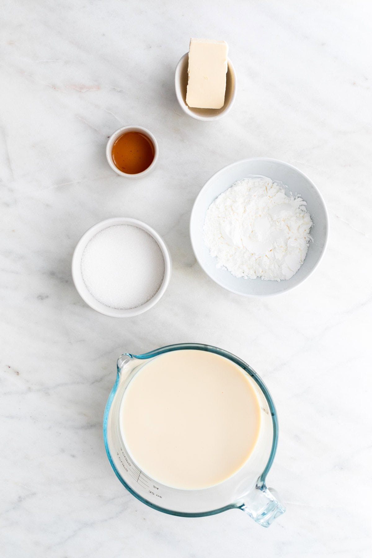 Ingredients for making vegan custard.