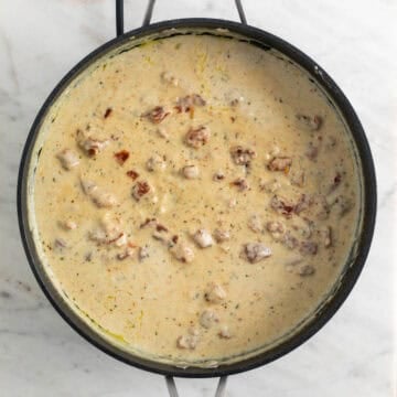 Marry Me Tofu sauce in a skillet.