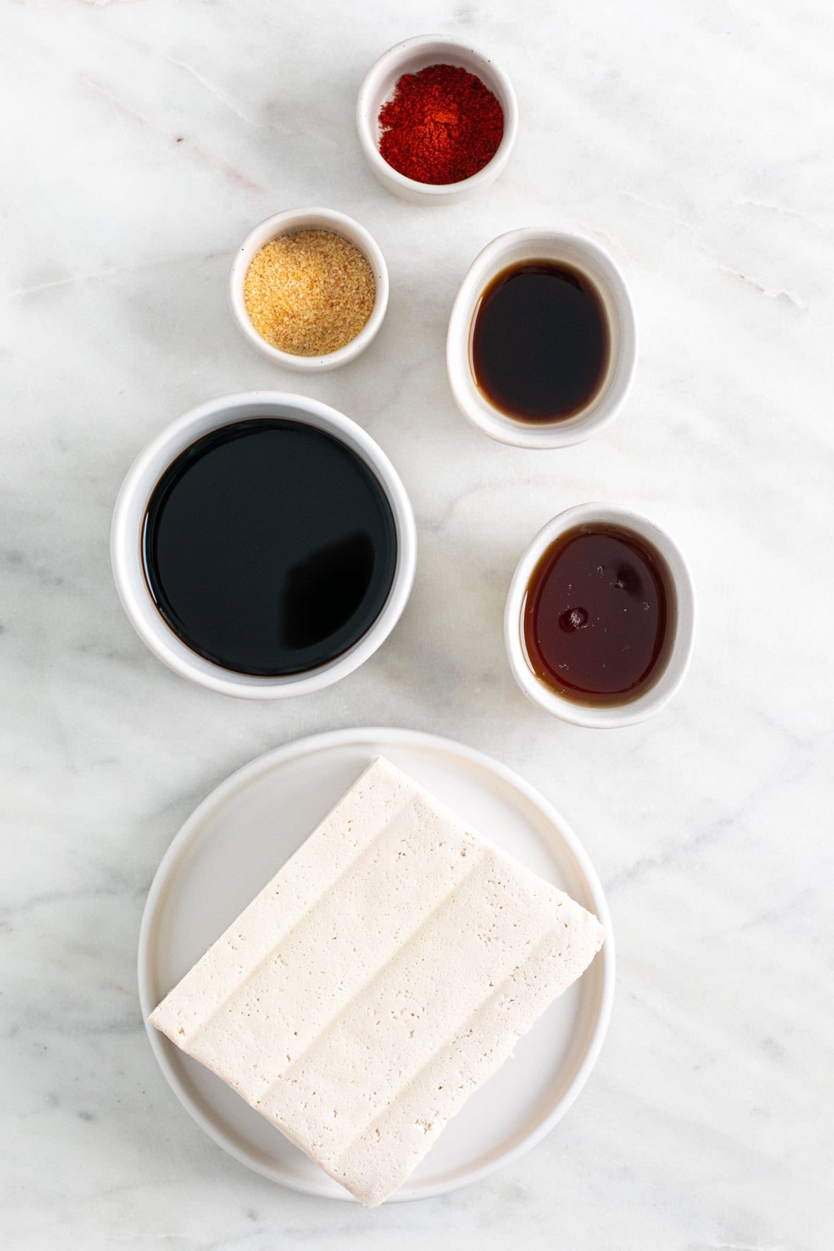 Ingredients for making tofu bacon.