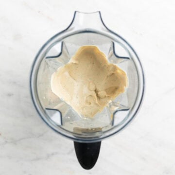 Vegan blue cheese dressing in a blender jar.