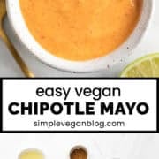 Bowl of vegan chipotle mayo.