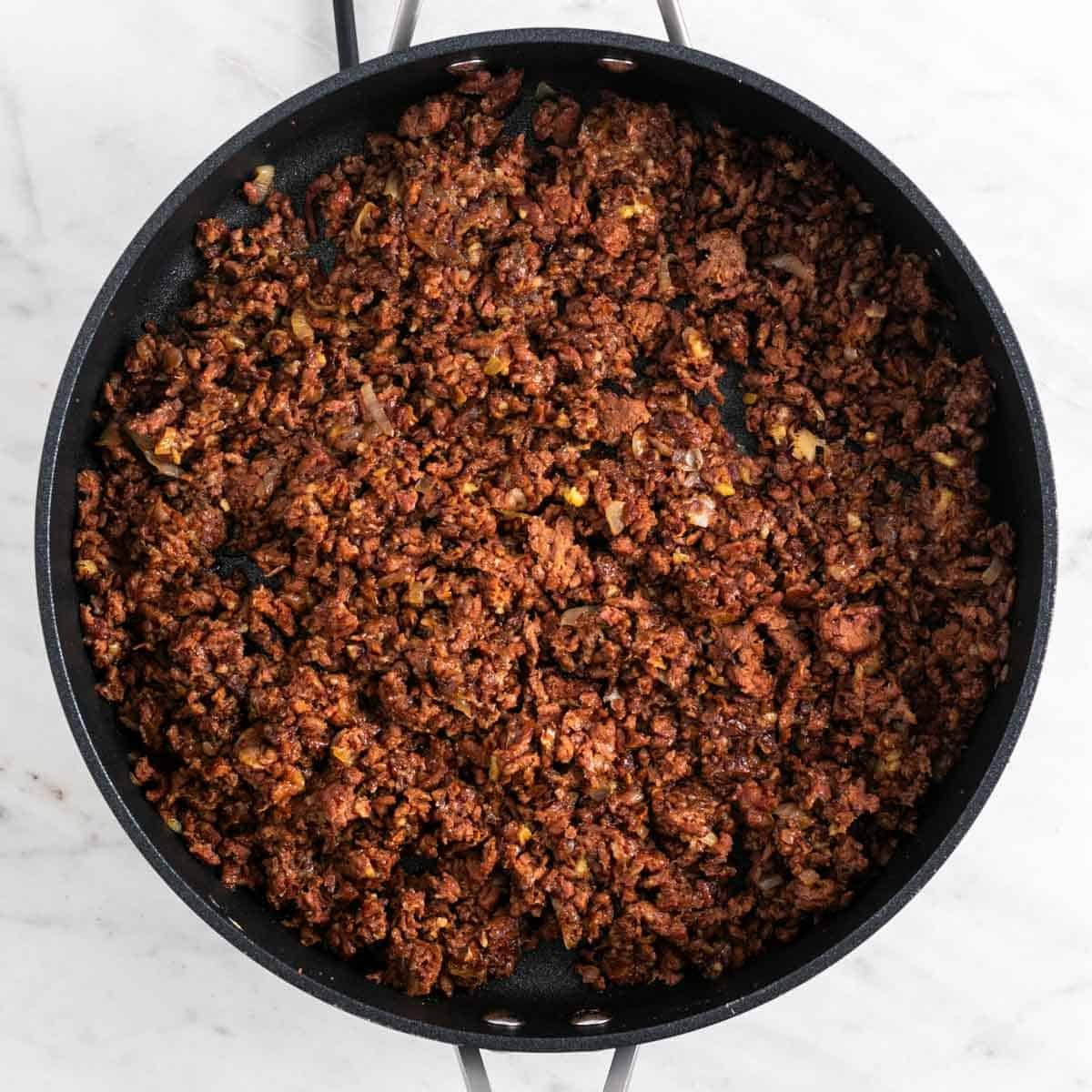 Vegan Philly cheesesteak filling.