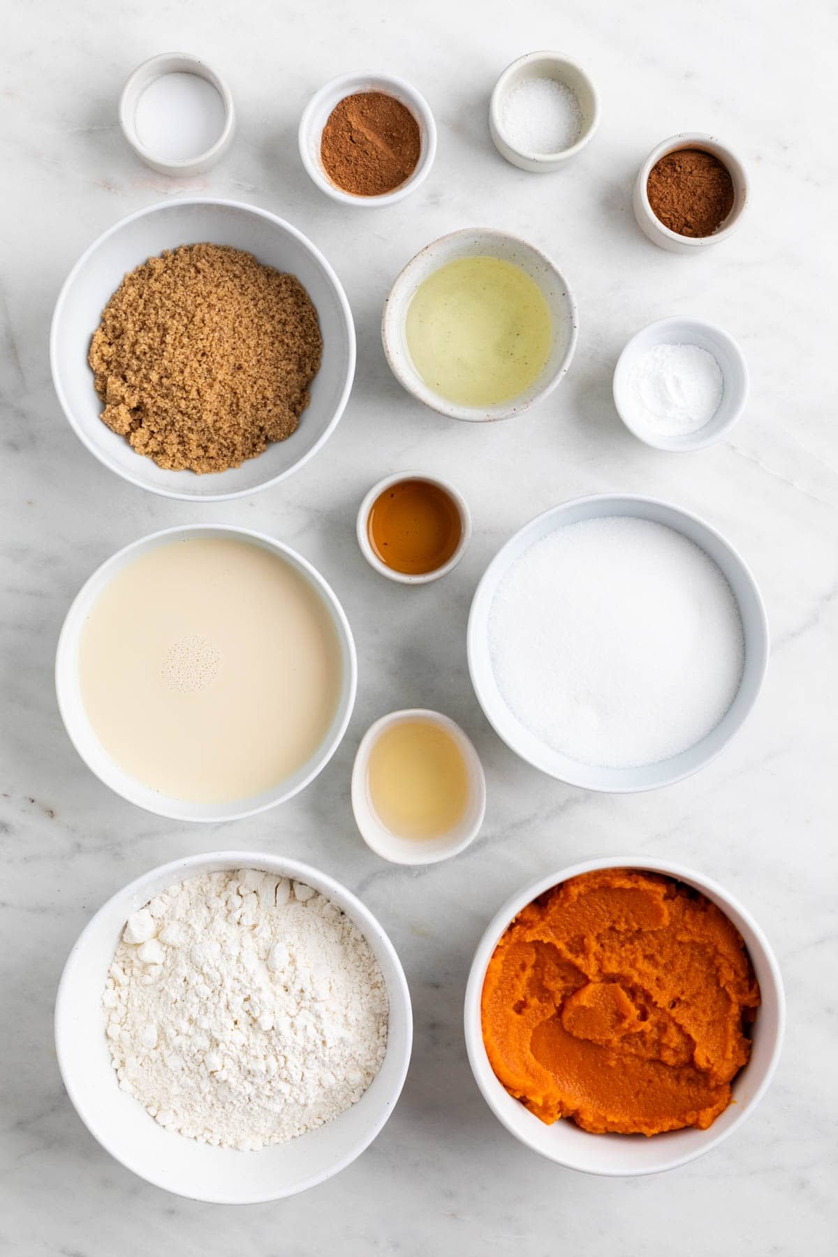 Ingredients for making vegan pumpkin cake.