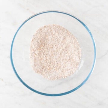 Bowl of dry topping ingredients.