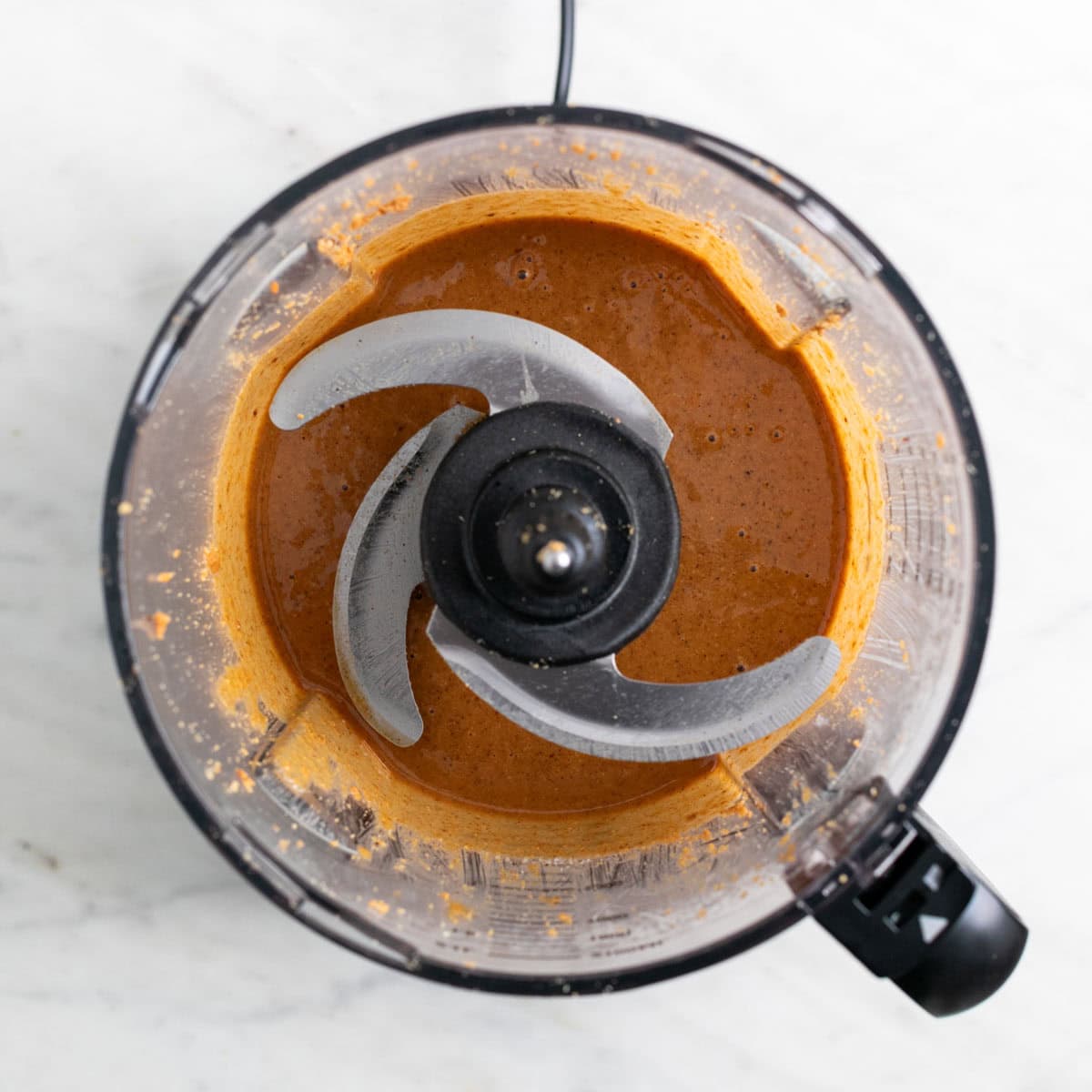 Hazelnut butter in a food processor.