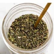 Italian seasoning in a jar ready to use.
