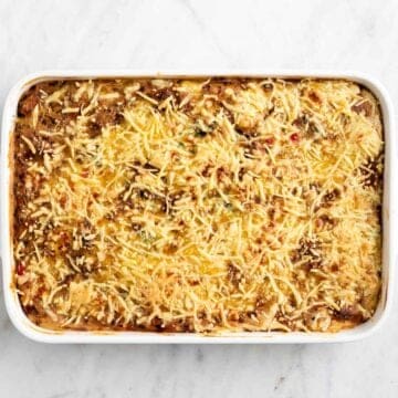 Baked vegan breakfast casserole.