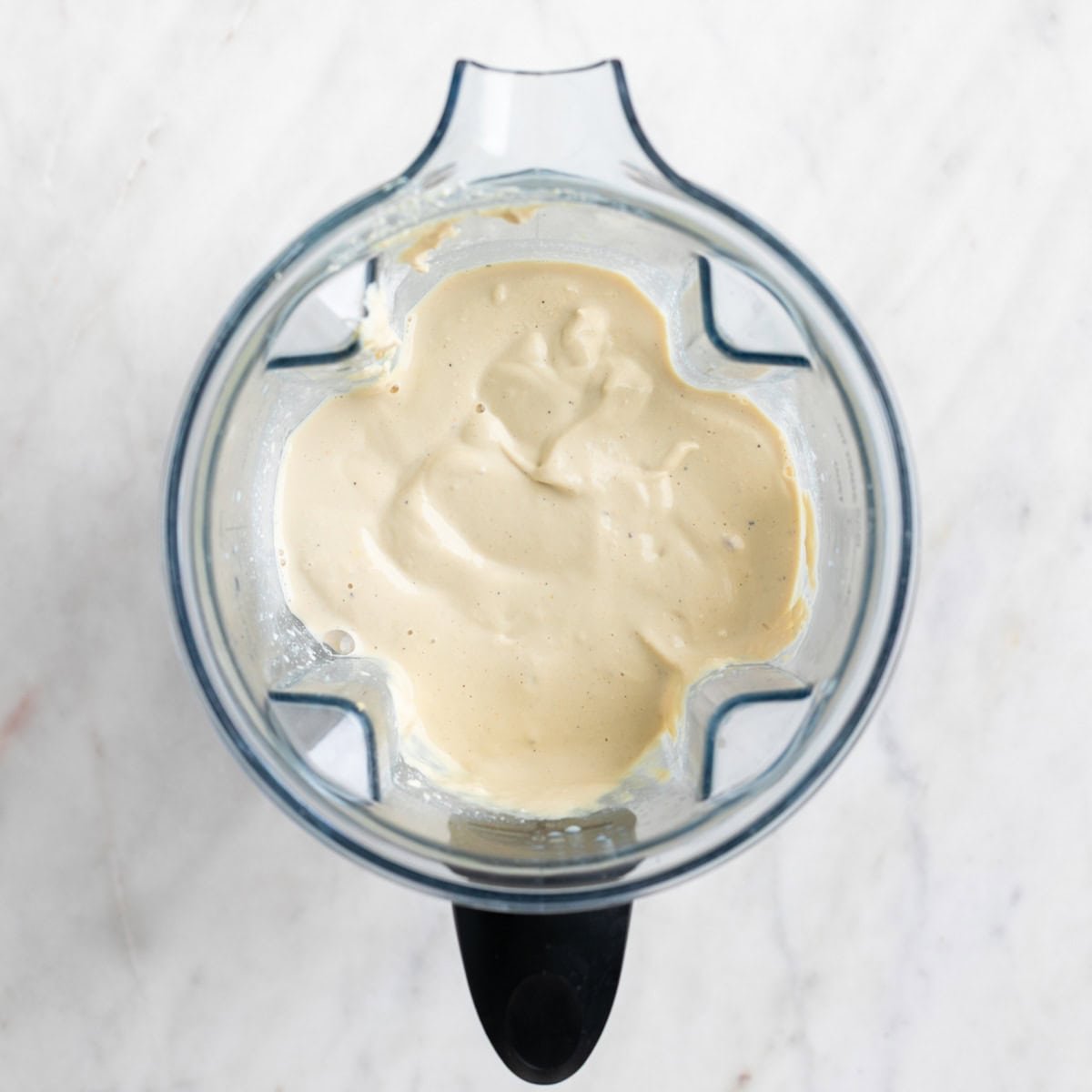 Smooth tofu egg mixture in a blender.