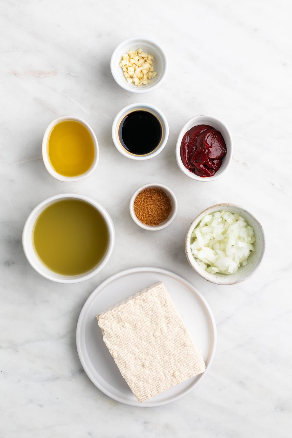 Ingredients for homemade spicy tofu.