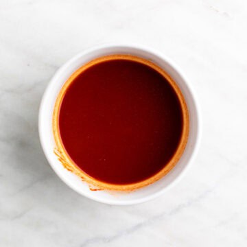 Spicy tofu sauce in a bowl.