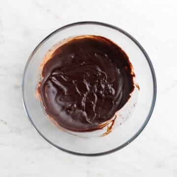 Chilled vegan chocolate ganache.