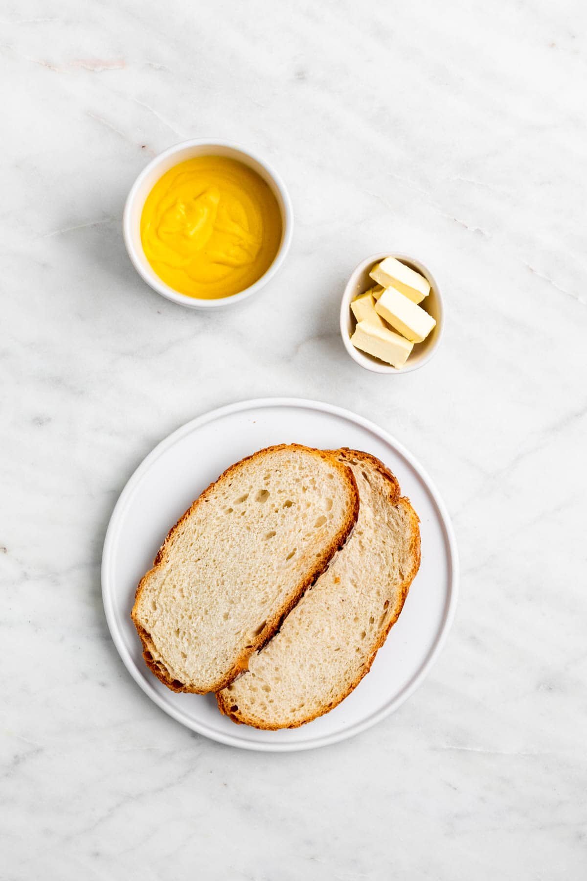 Ingredients for vegan grilled cheese.