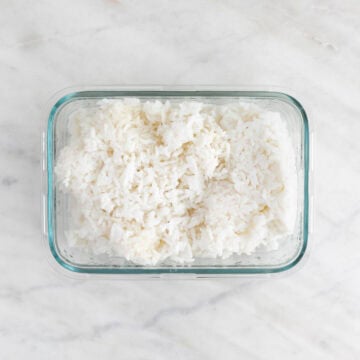 Cold leftover rice for fried rice.