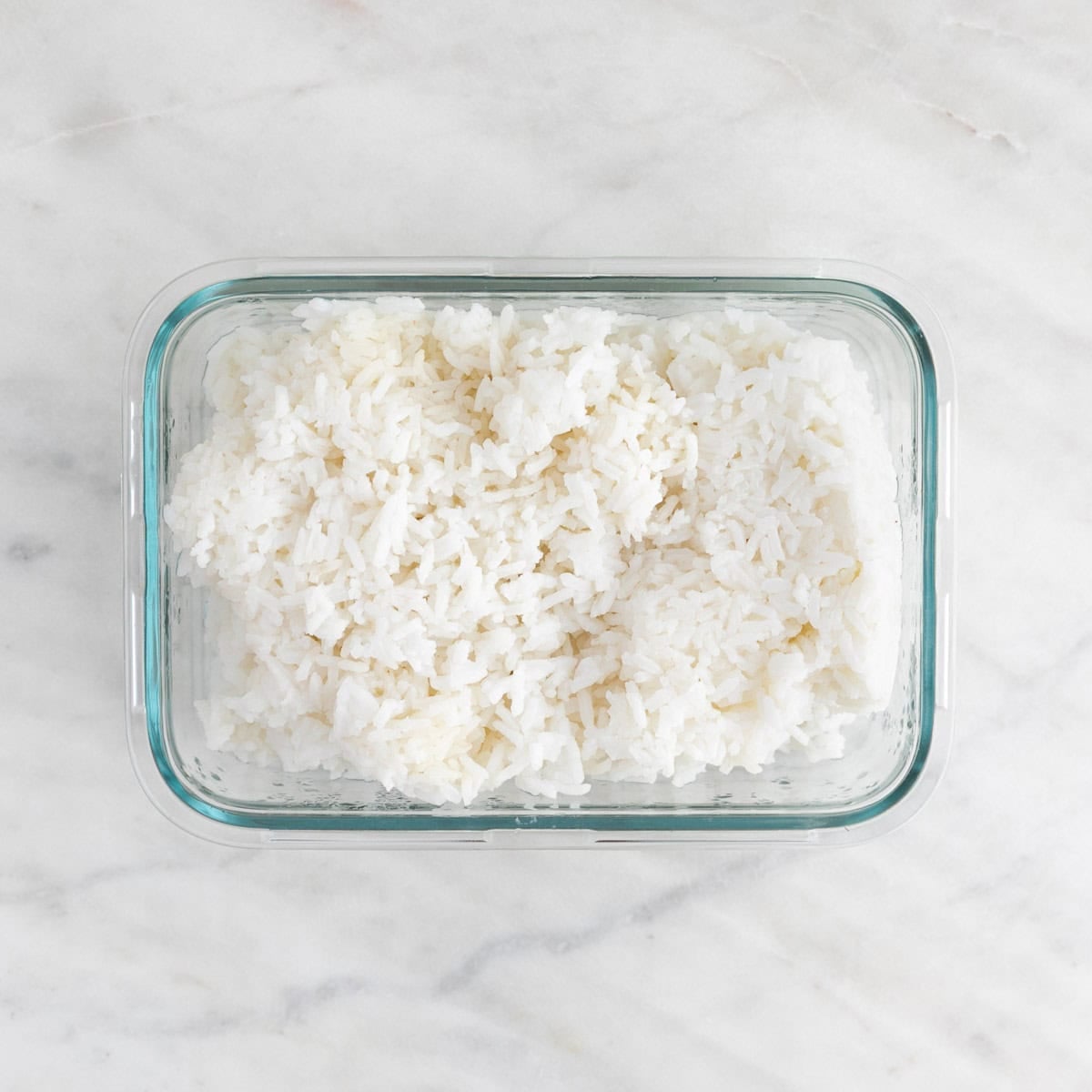 Cold leftover rice for fried rice.