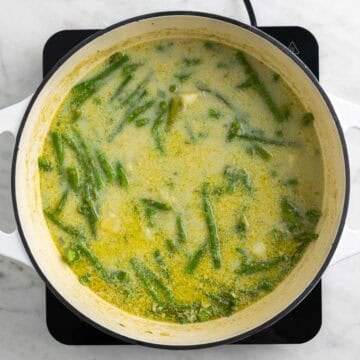 Asparagus soup with lemon juice added.