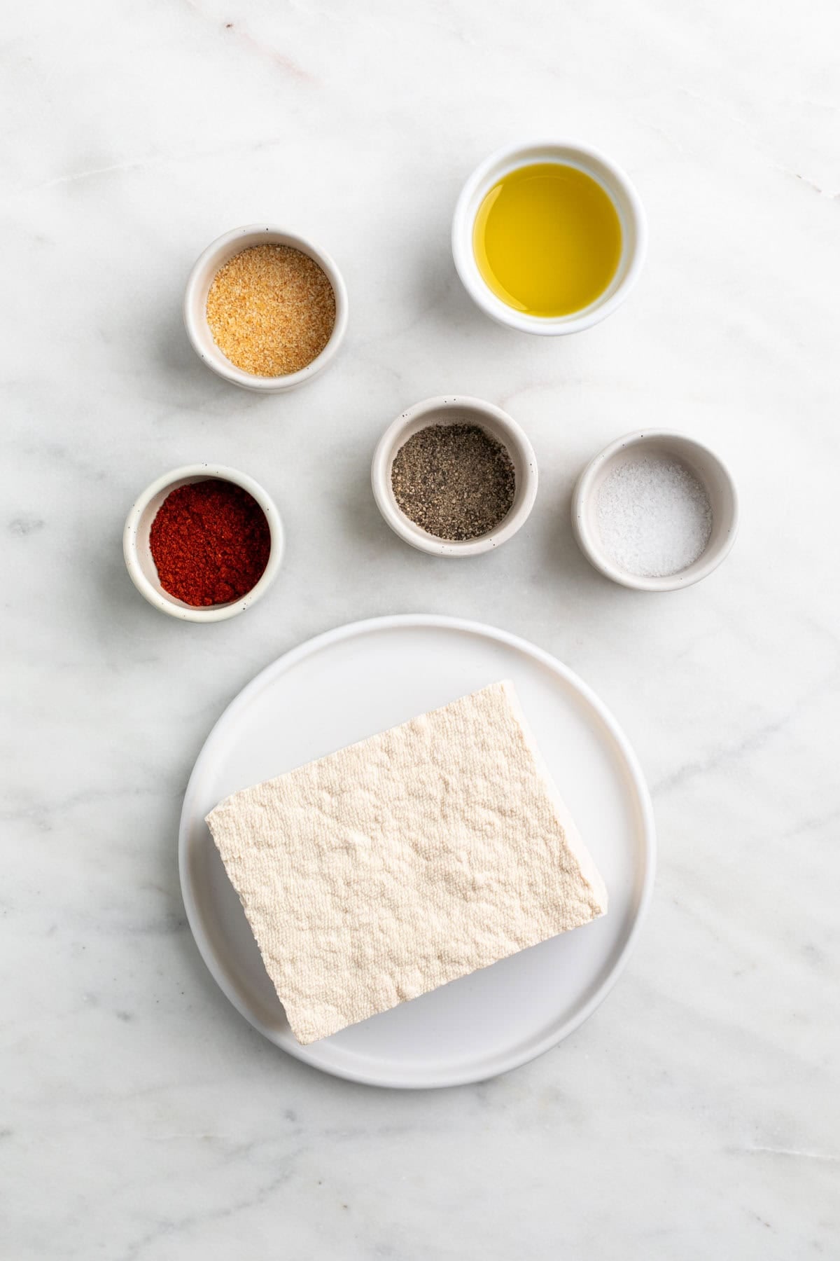 Ingredients to make grilled tofu.