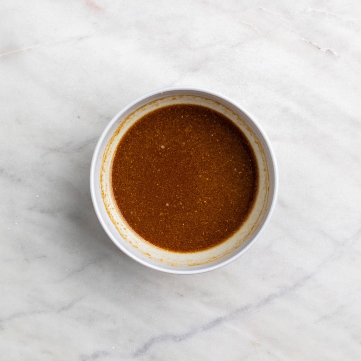 Sauce ingredients mixed in a small bowl