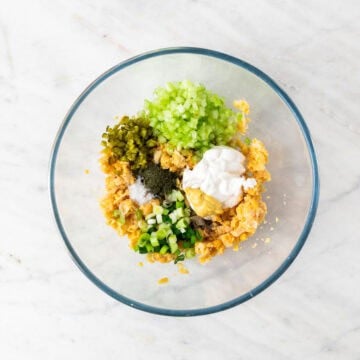 All the ingredients in a bowl before mixing