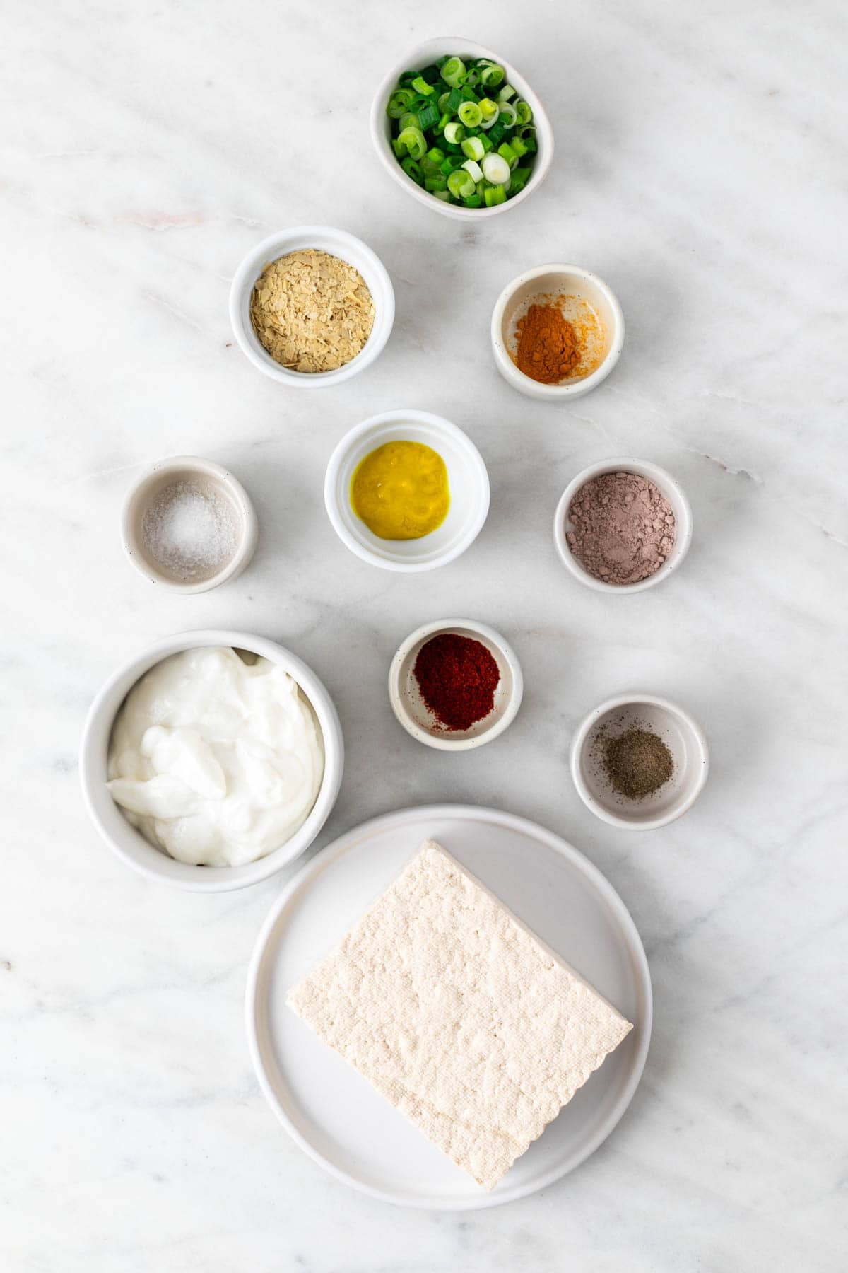 Ingredients for vegan egg salad