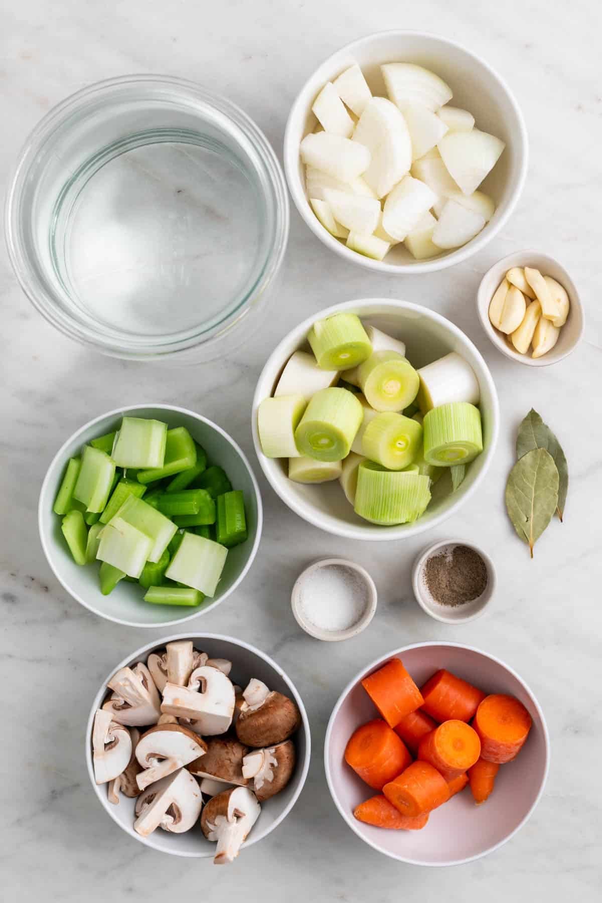Ingredients for homemade vegetable broth