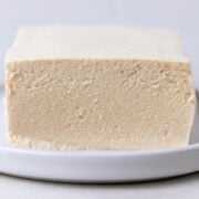 Frozen-thawed silken tofu with a porous texture