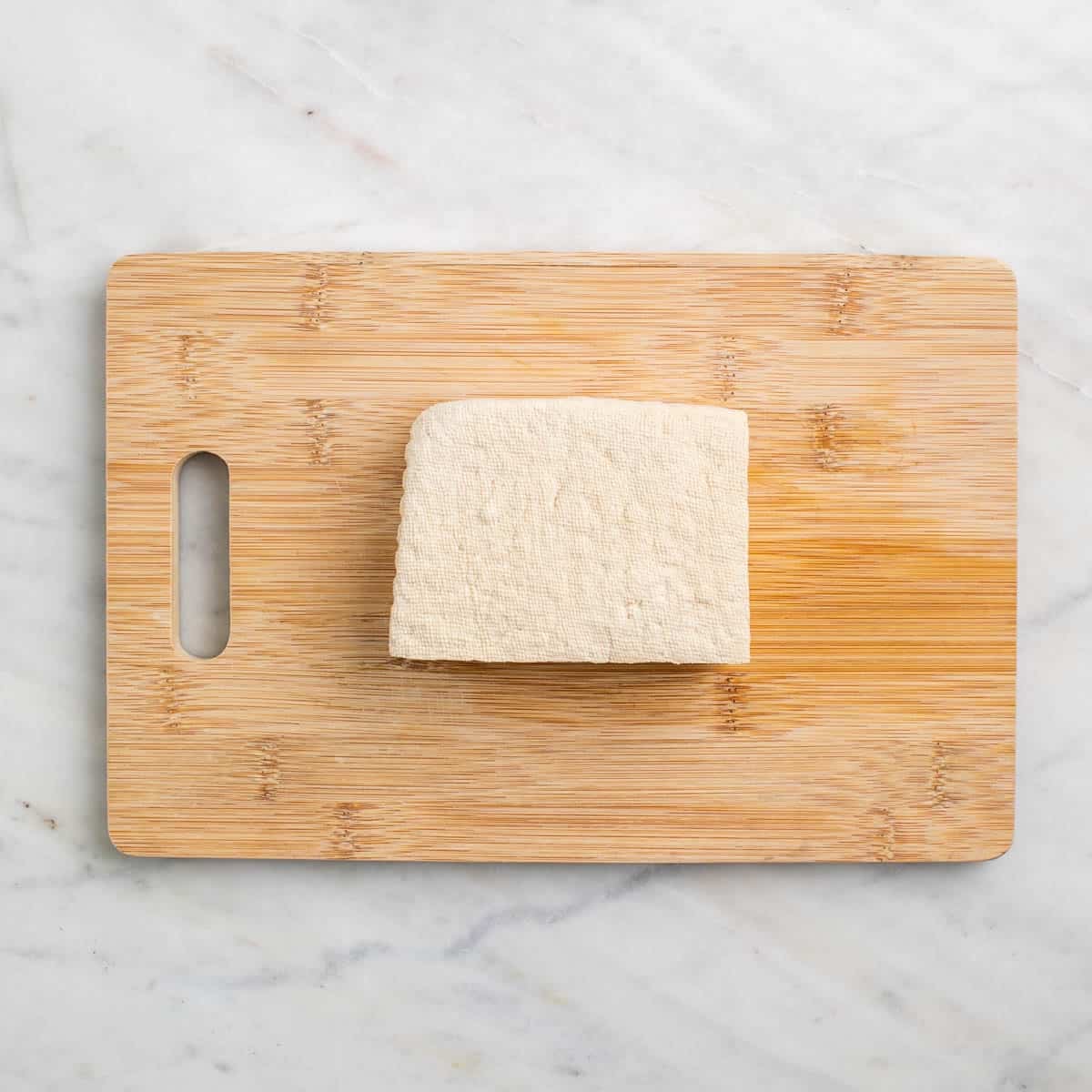 Block of tofu drained and patted dry