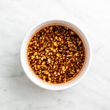 Korean BBQ sauce in a bowl before adding the cornstarch slurry
