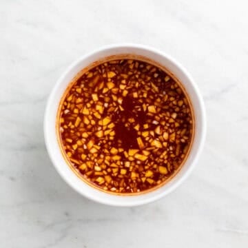 Korean BBQ sauce mixed with the cornstarch slurry