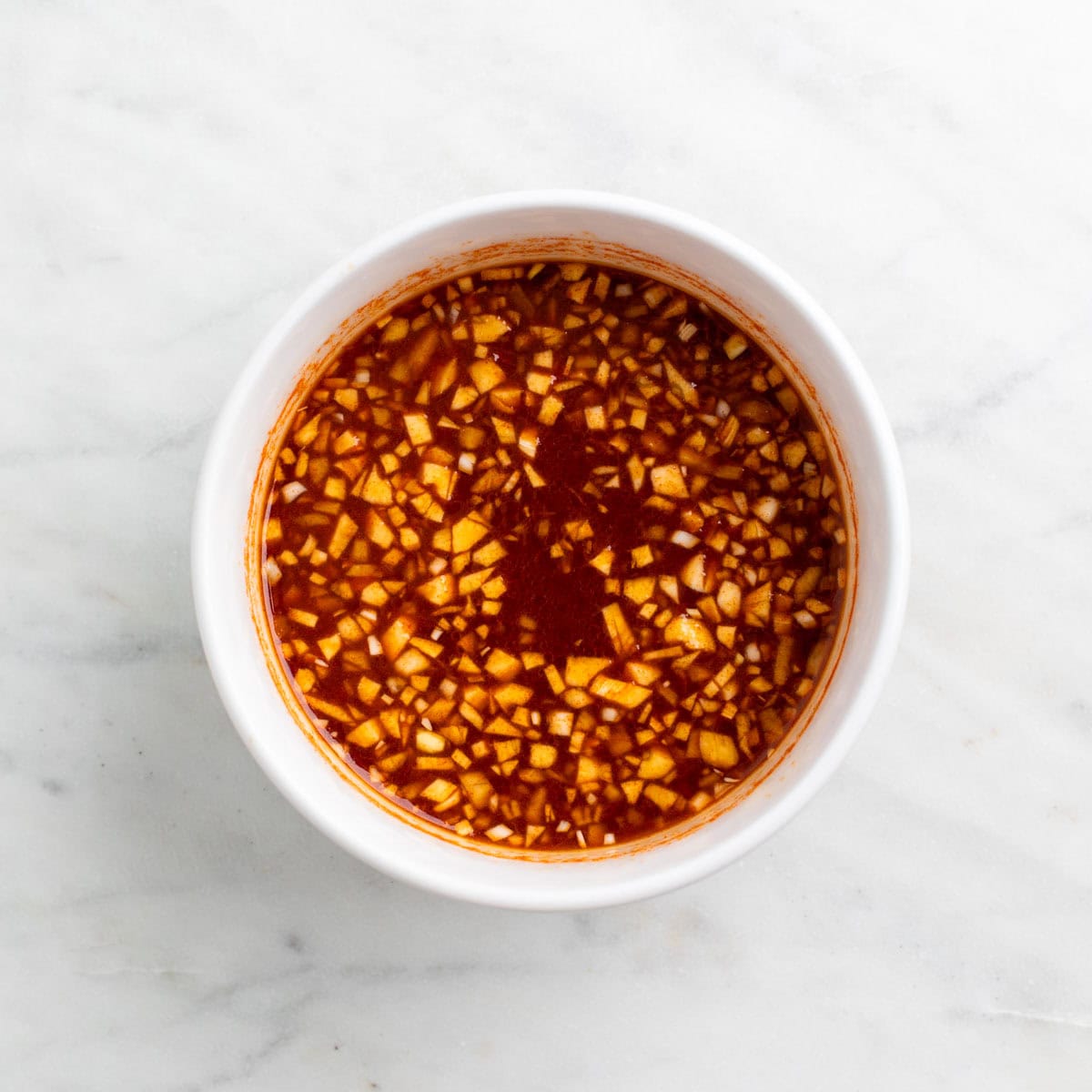 Korean BBQ sauce mixed with the cornstarch slurry