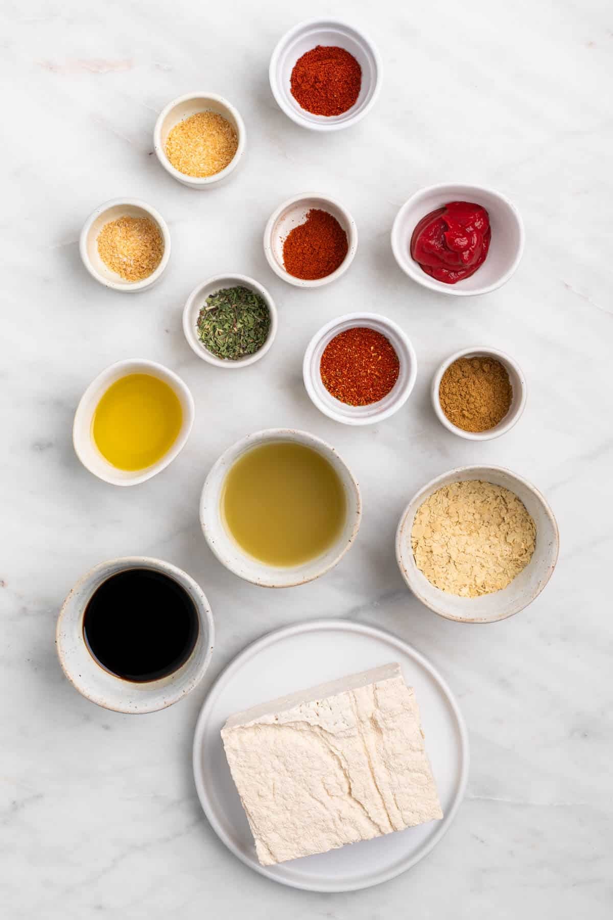 Ingredients for tofu taco meat