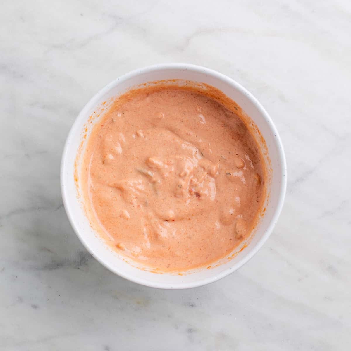 Creamy salsa dressing for vegan taco salad in a bowl