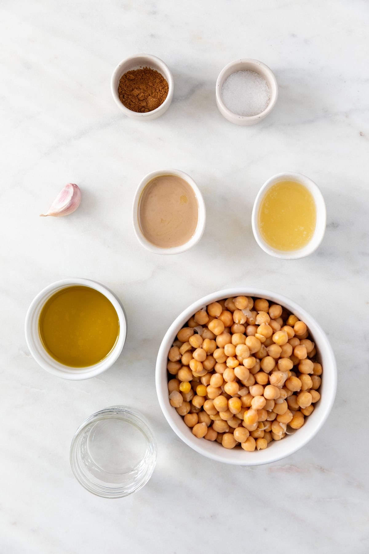 Ingredients for easy homemade hummus