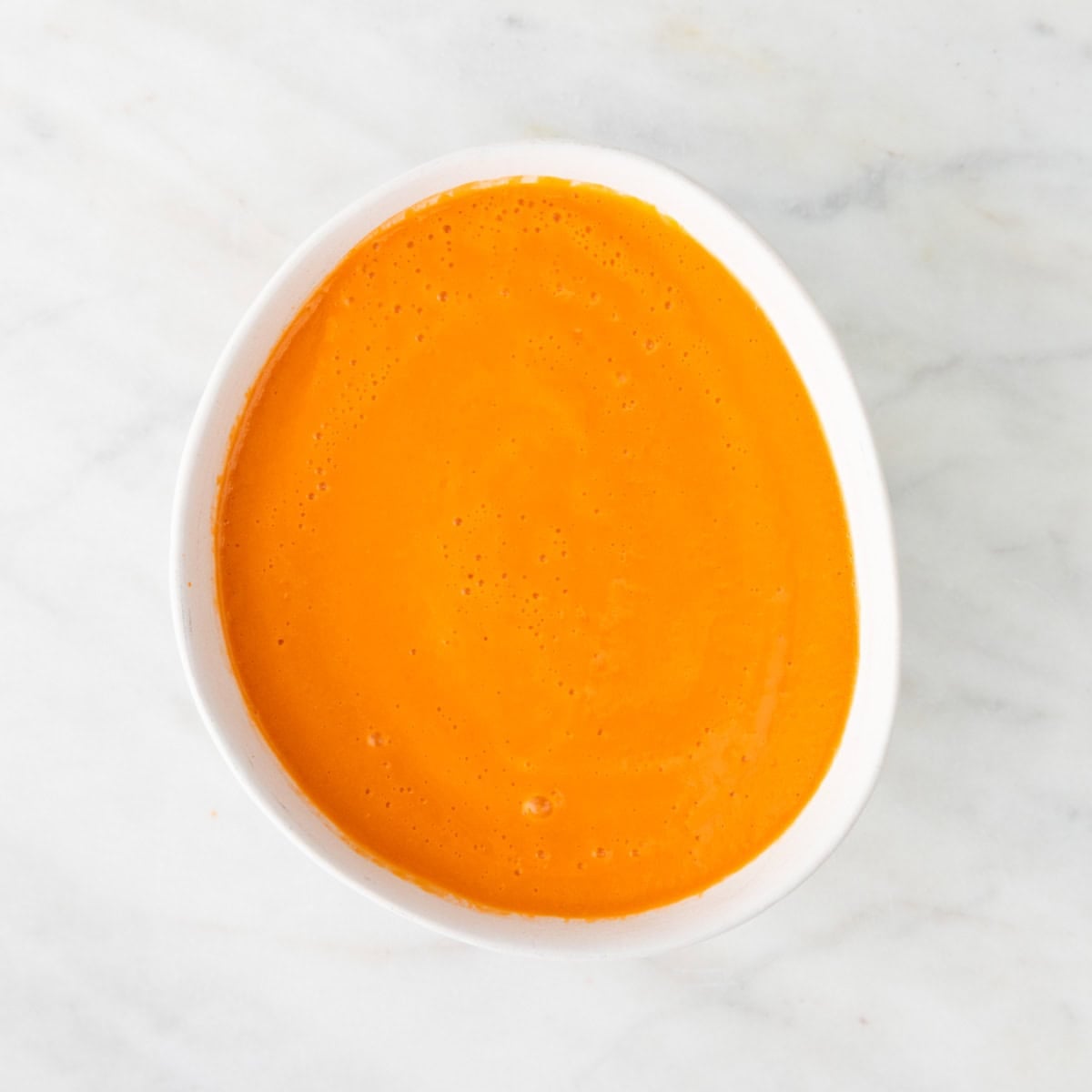 Spanish gazpacho served in a bowl