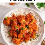 Tofu tikka masala with basmati rice, pita bread, and fresh parsley