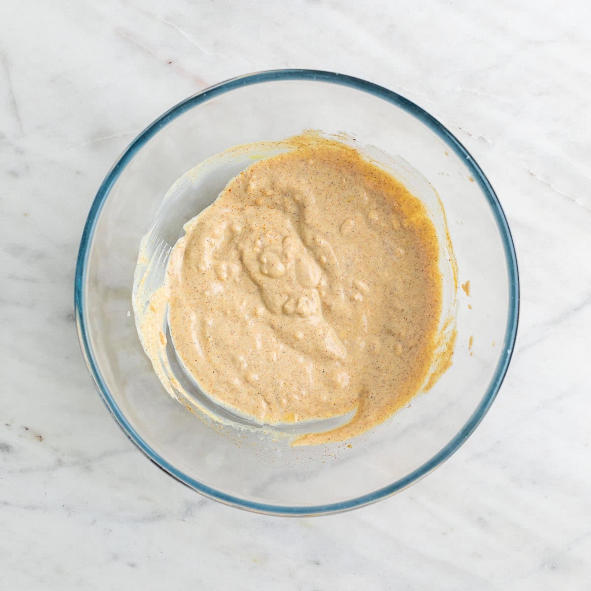 Yogurt marinade mixed with spices