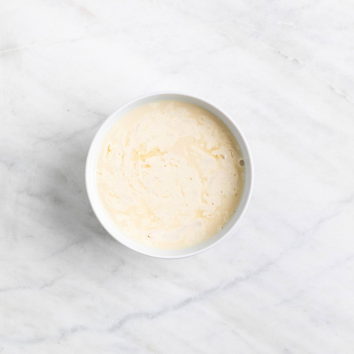 Plant milk mixed with apple cider vinegar