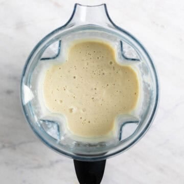 Smooth blended vegan cauliflower soup
