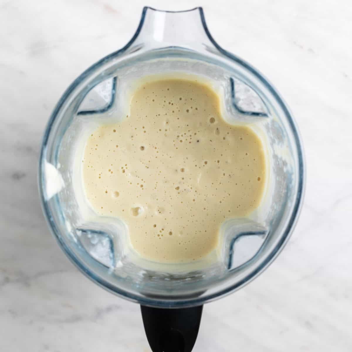 Smooth blended vegan cauliflower soup