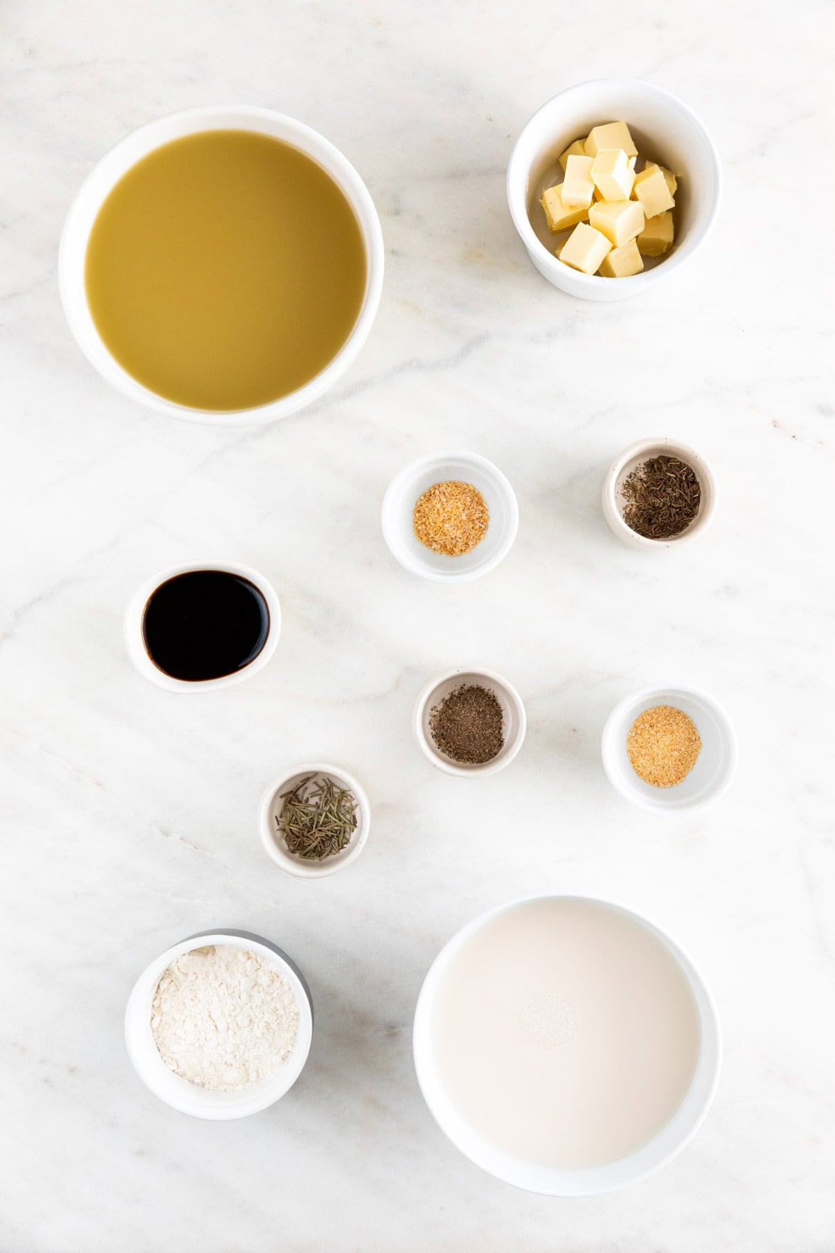 Ingredients for vegan gravy