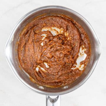 Soy sauce stirred into the gravy mixture