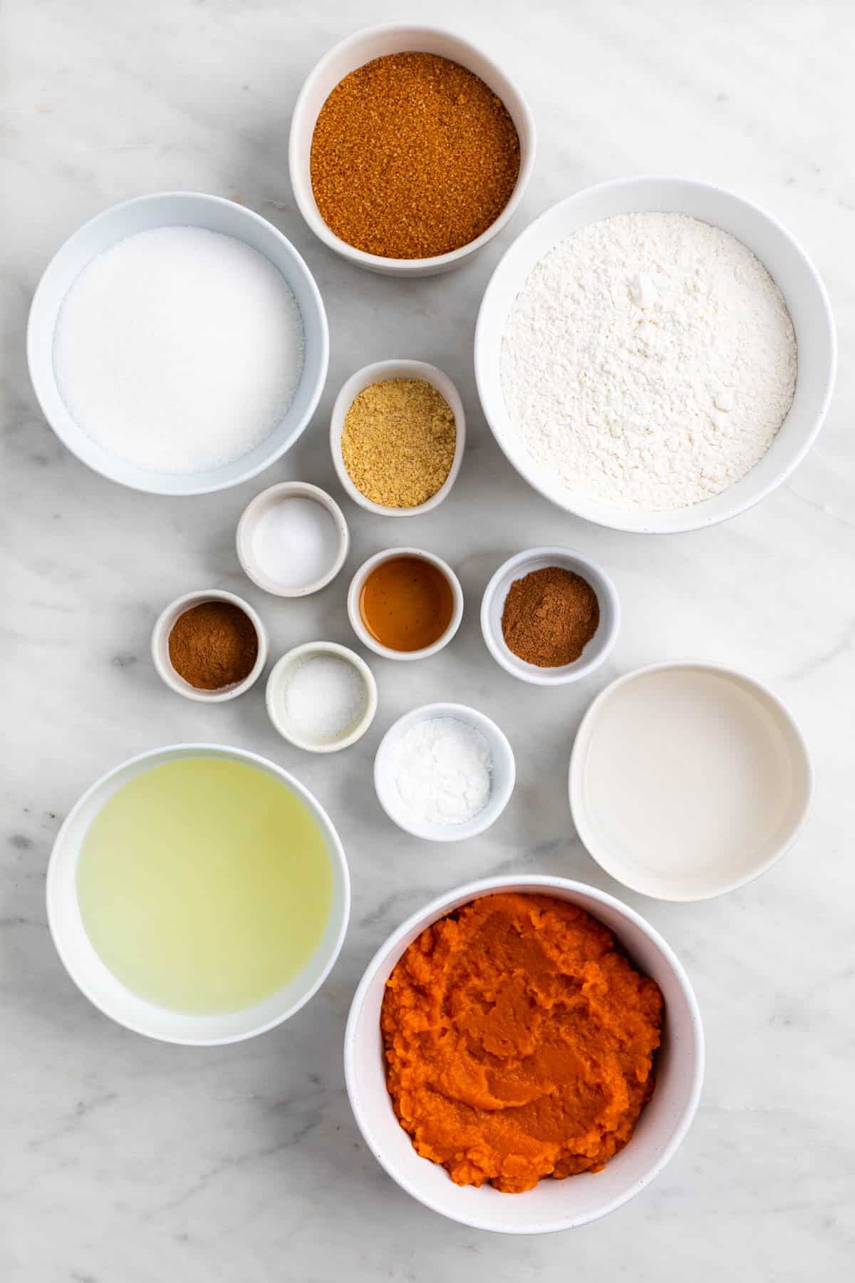 Ingredients for vegan pumpkin bars