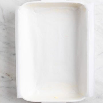 Pan lined with parchment paper