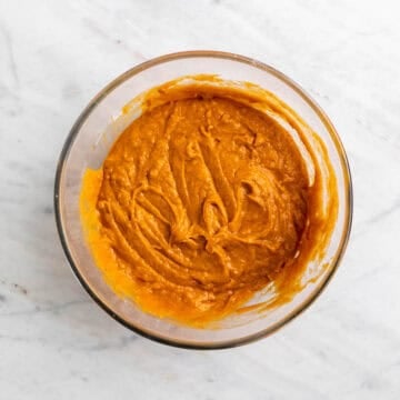 Pumpkin bar batter mixed