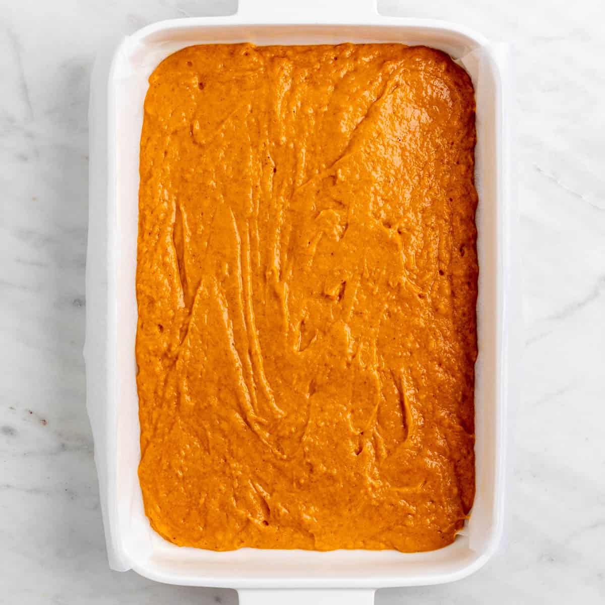 Batter spread in the pan
